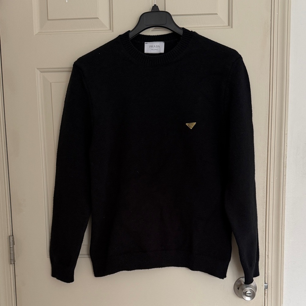 Prada Men's Black Crewneck Sweater